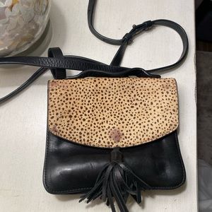 LUCKY BRAND black and animal print crossbody